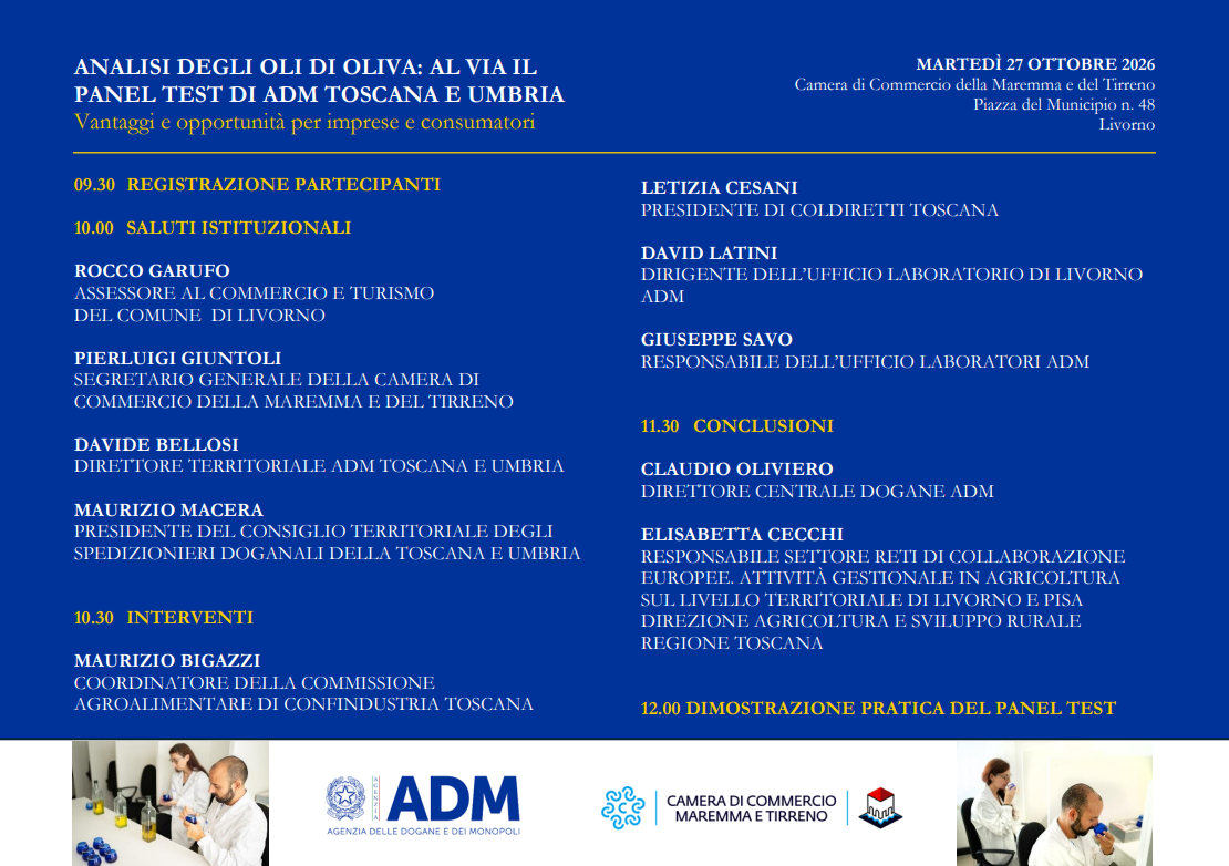 Analisi degli oli di oliva: al via il panel test di ADM Toscana e Umbria
